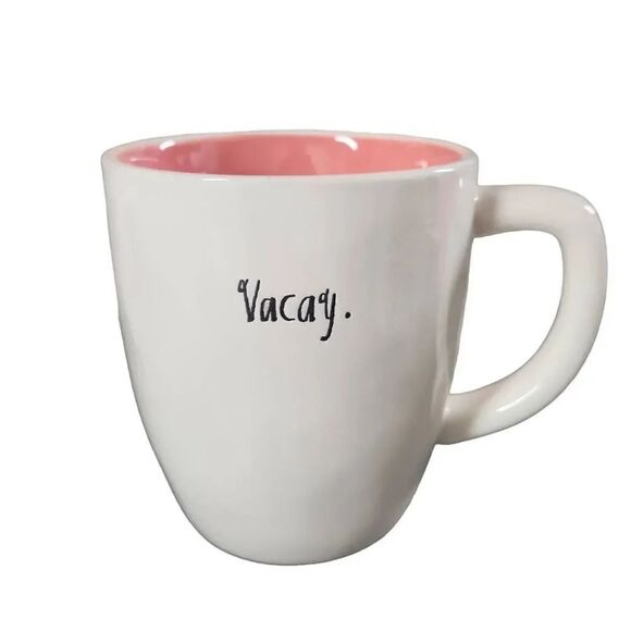 Rae Dunn White Pink "Vacay" Coffee Mug - Picture 1 of 3